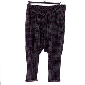 Torrid Pull-On High-Rise Crepe Pant Size 2X Houndstooth Black Gray
